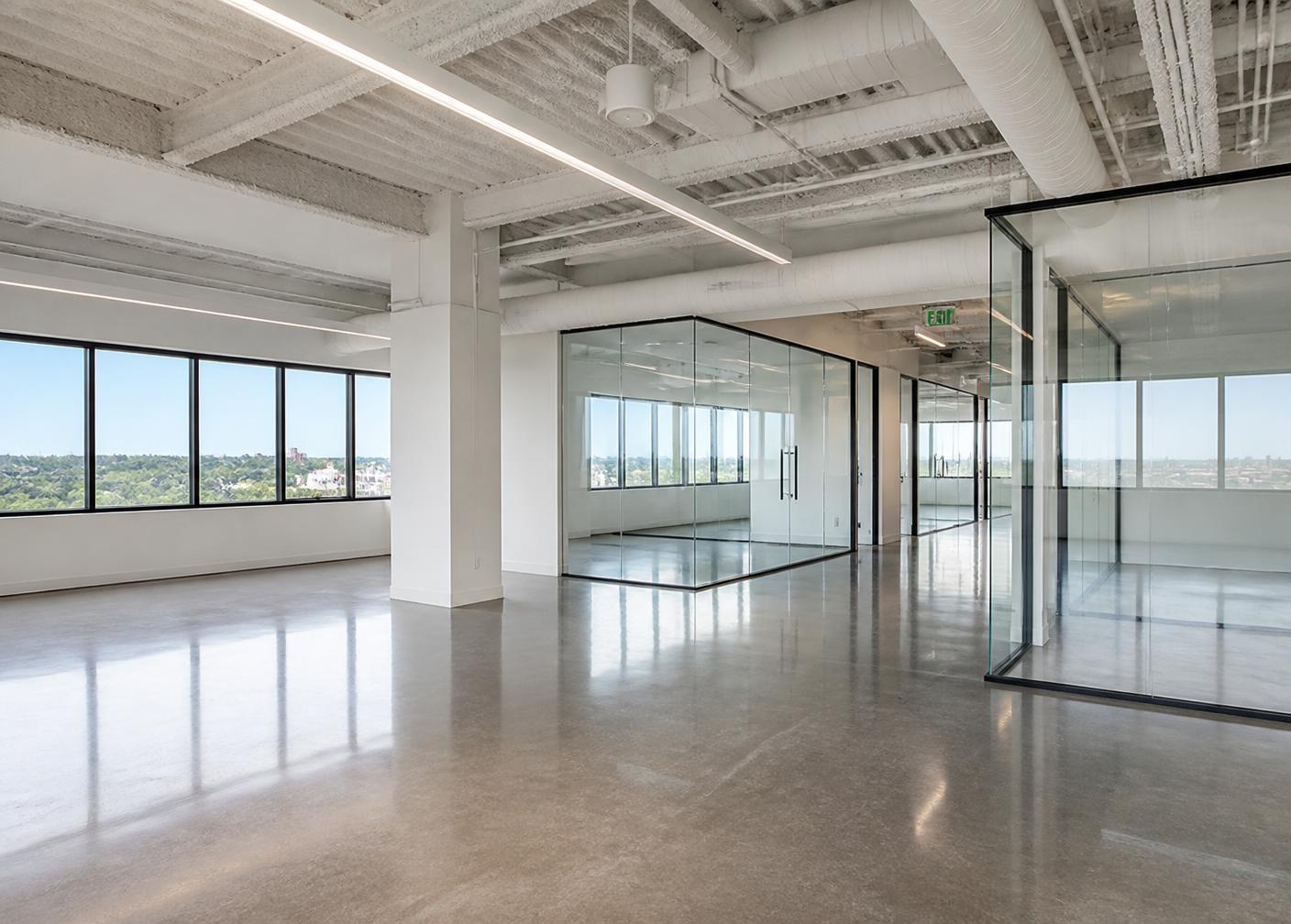 Newly constructed commercial office space prepared for tenant occupancy
